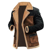 Winter Mens Vintage Suede Casual Jacket Tonal Color